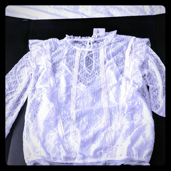 NWT Free People sheer lace ivory bodysuit, L - Picture 3 of 4